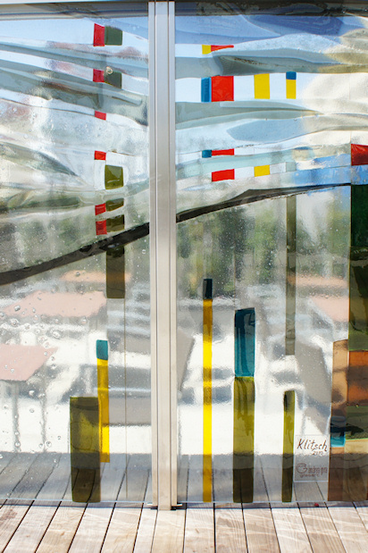 Bahnhof St. P�lten Glas Paravent Glasart Klitsch