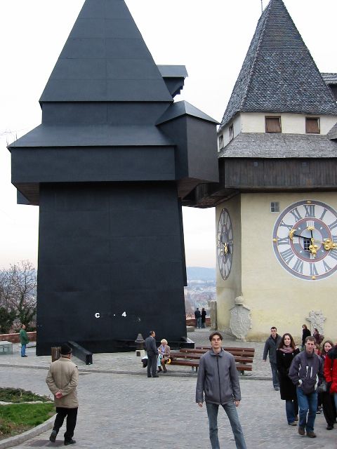 Uhrturm und Schatten (Graz 03)